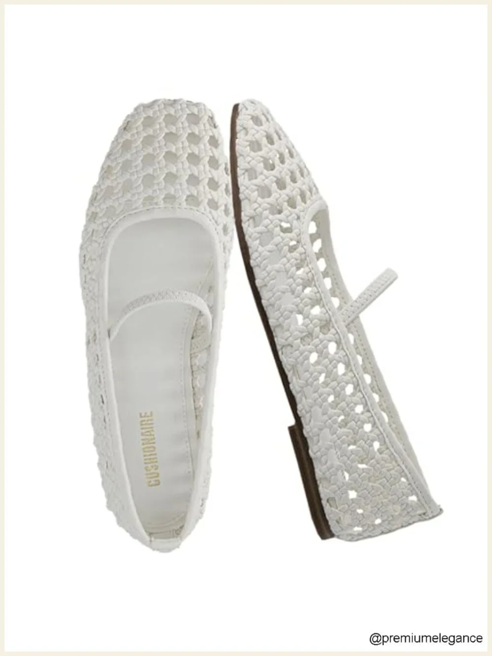 Woven Ballet Flats with Elastic Strap, Memory Foam Insole